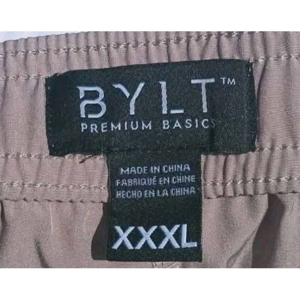 New BYLT Basics Men's Beige Shorts 3XL Pockets Quick Dry Resortwear Beach